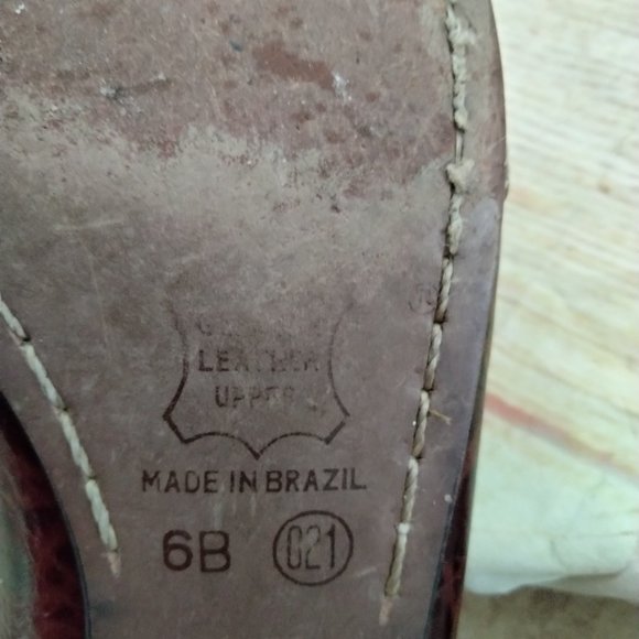 Unisa Brown Flats Leather Loafer Tortoise Print 6B - Picture 7 of 9